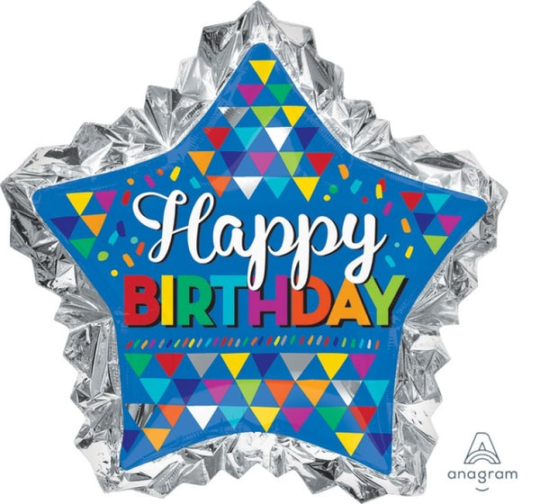 SUPERSHAPE XL HAPPY BIRTHDAY PRIMARY SKETCHY PATTERNS P35